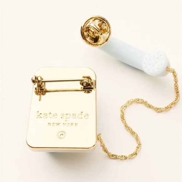 COPY - kate spade new york x Target Blue/Gold   Telephone Brooch - - Picture 3 of 4
